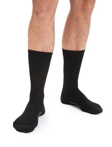 Black Men's Icebreaker Merino Lifestyle Light Crew Socks | USA 1048ILHS